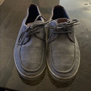 ALDO MENS SIZE 10.5 GRAY CANVAS SLIDERS